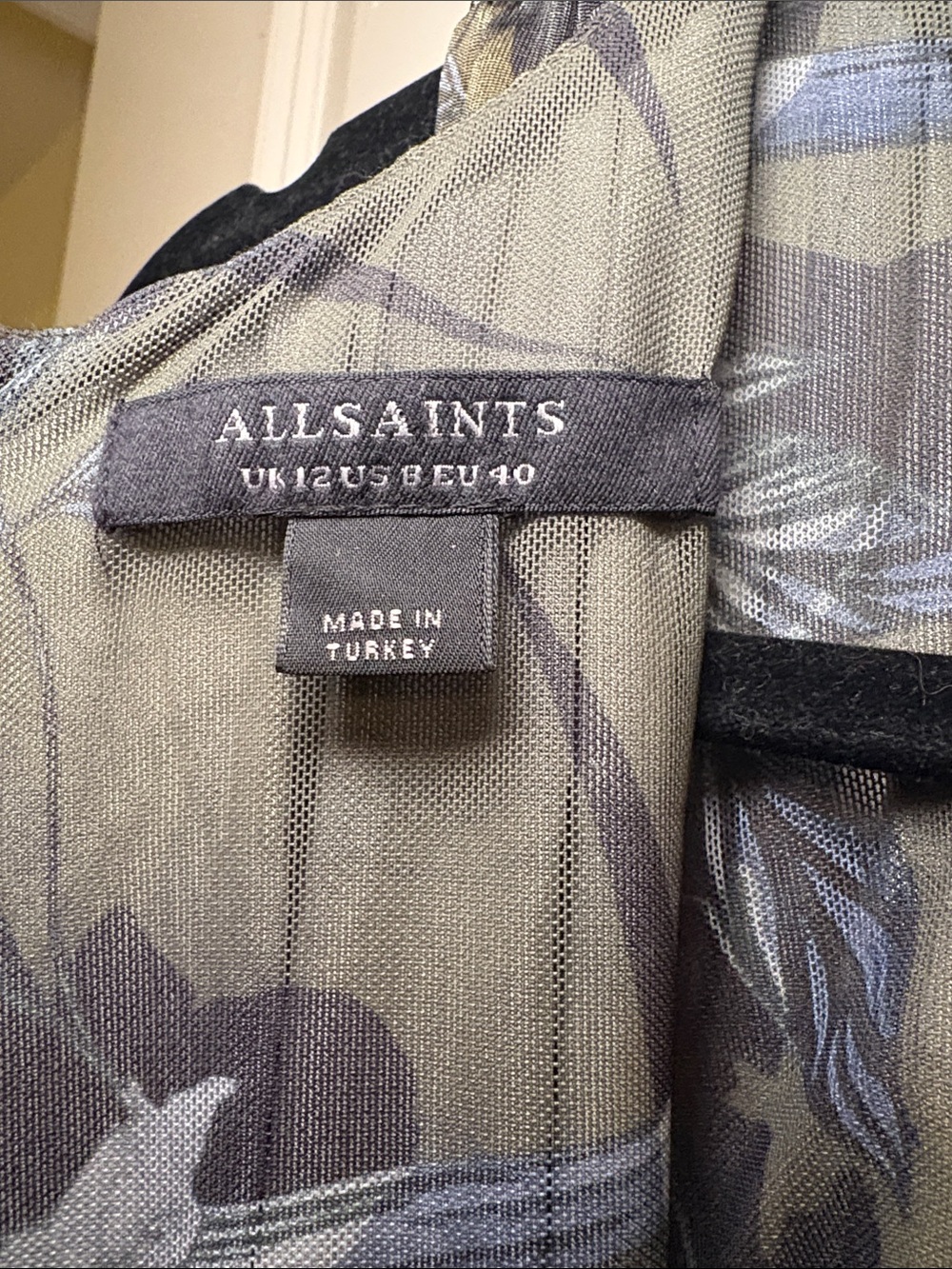 AllSaints Kaya Olive Green Floral Print Maxi Dress - Picture 3 of 9